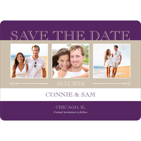 Purple Blissful Love Photo Save the Date Cards